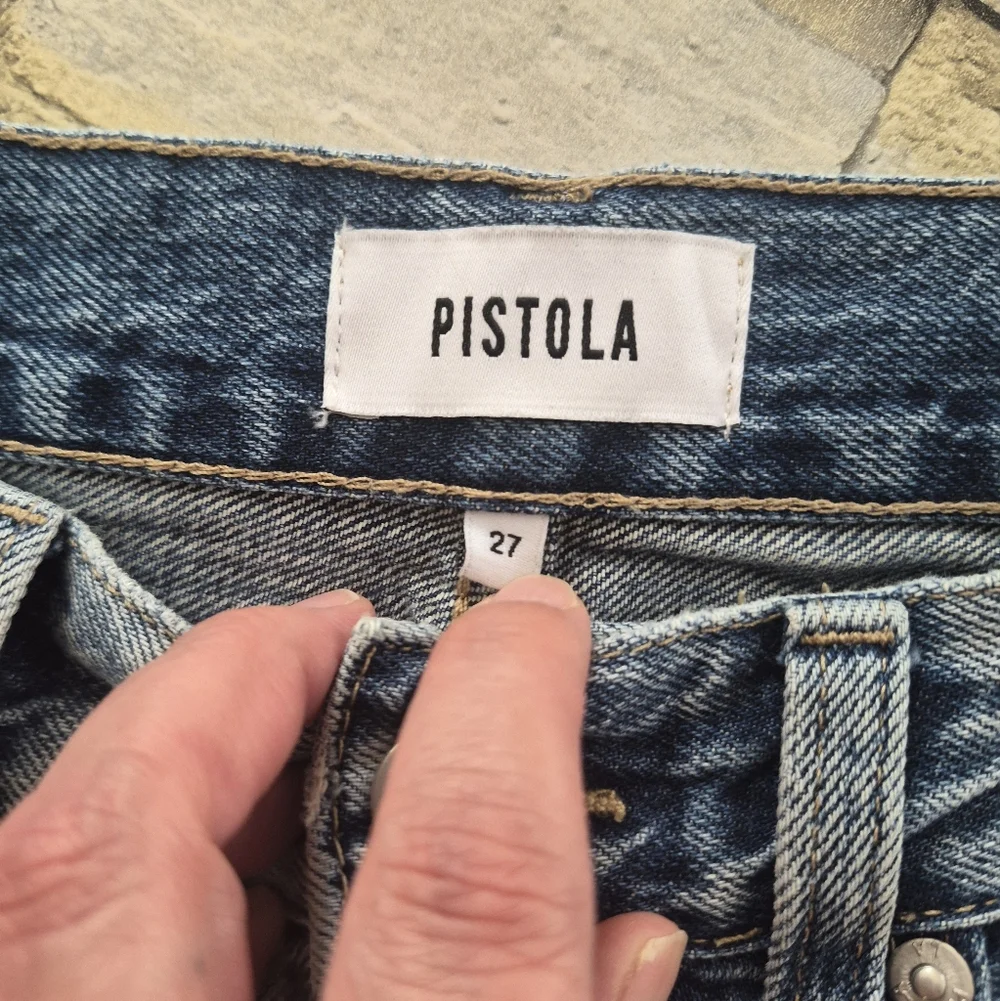 PISTOLA Jeans Women's Size 27 High Rise Straight Leg Distressed Acid Wash Casual